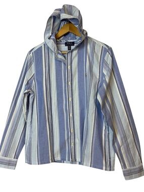 Polo Ralph Lauren Striped Cotton pony Oxford Hooded Shirt cotton boys XL(18-20)